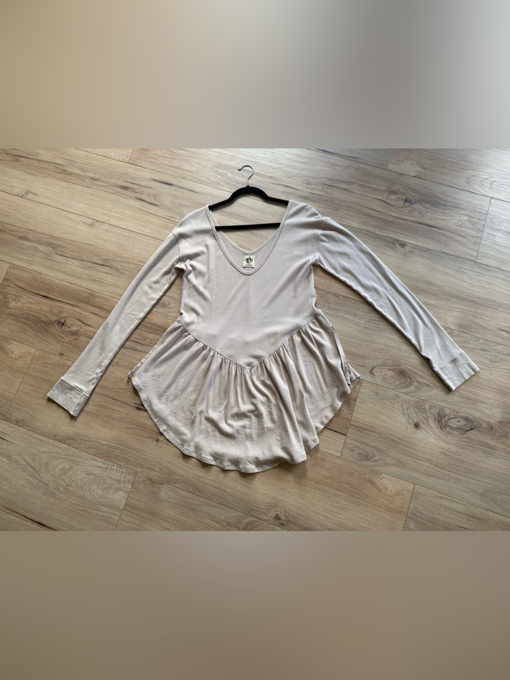 We The Free Cream Long-Sleeve Peplum Tunic